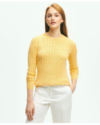 Brooks Brothers - Supima Cotton Cable Crewneck Sweater - Lyst