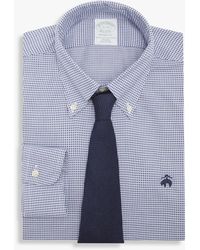 Brooks Brothers - Blaues Slim-fit Non-iron Hemd Aus Baumwolle Mit Button-down-kragen - Lyst