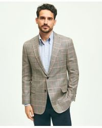 Brooks Brothers - Madison Traditional-fit Wool-silk-linen Check Hopsack Sport Coat - Lyst