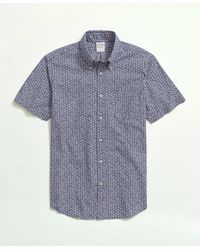Brooks Brothers - Cotton Poplin Button-down Collar, Floral Print Short-sleeve Sport Shirt - Lyst