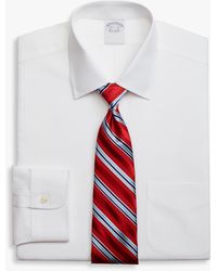 Brooks Brothers - Camisa De Vestir Blanca De Corte Clásico Non-iron En Algodón Supima Elástico Con Cuello Ainsley - Lyst