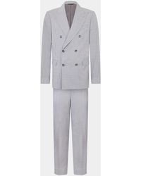 Brooks Brothers - Double Breasted Weave Virgin Wool Suit - Lyst
