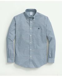 Brooks Brothers - Stretch Cotton Non-iron Oxford Polo Button-down Collar, Mini-graph Checked Shirt - Lyst