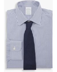 Brooks Brothers - Blaues Slim-fit Non-iron Hemd Aus Baumwolle Mit Ainsley-kragen - Lyst