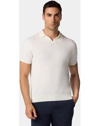 Brooks Brothers - Polo De Punto Orgánico De Algodón Y Lino Con Cuello Johnny - Lyst
