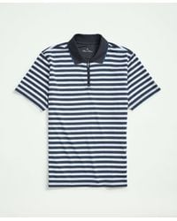 Brooks Brothers - Performance Series Zip Stripe Polo Shirt - Lyst