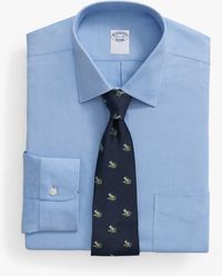 Brooks Brothers - Camicia Blu Oltremare Regular Fit Non-iron Ad Alte Prestazioni Con Collo Ainsley - Lyst