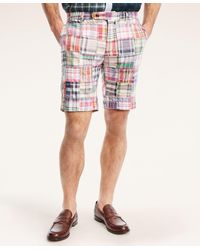 Brooks Brothers - Cotton Patchwork Madras Shorts - Lyst