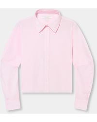 Brooks Brothers - Cropped Striped Stretch Poplin Shirt - Lyst