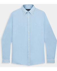 Brooks Brothers - Slim Fit Linen Shirt With Button Down Collar - Lyst