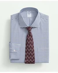 Brooks Brothers - Stretch Supima Cotton Non-iron Poplin English Spread Collar, Double Windowpane Dress Shirt - Lyst