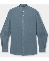 Brooks Brothers - Regular Fit Linen Shirt With Stand Collar - Lyst