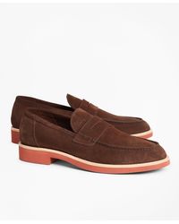 Brooks Brothers Suede Penny Loafers - Brown