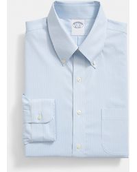 Brooks Brothers - Slim Fit Non-Iron Striped Oxford Pinpoint Shirt With Button Down Collar - Lyst