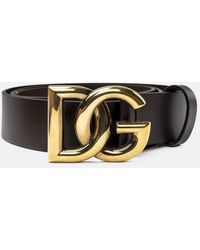 Dolce & Gabbana Gold Buckle Belt - Brown