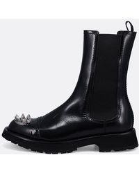 Alexander McQueen Black Spiked Low Boots