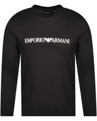 Emporio Armani Logo Long Sleeve T-shirt - Black