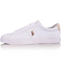 mens white leather ralph lauren trainers
