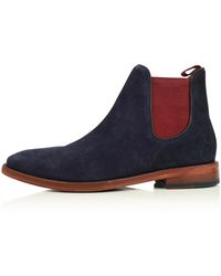 Oliver Sweeney Navy Allegro Suede Chelsea Boots - Blue