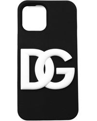 Dolce & Gabbana Black Rubber Dg Iphone 12 Pro Max Phone Case