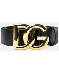 Dolce & Gabbana Black & Gold Logo Belt