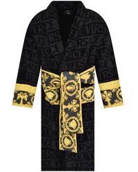 Versace I Baroque Bath Robe - Black