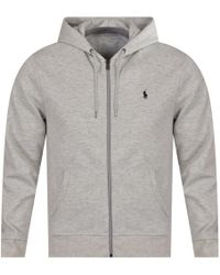 grey polo hoodie mens
