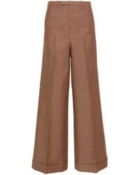Gucci - Brown Square G Tailored Trousers - Women's - Acetate/silk/wool/polyester - Lyst