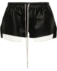 Rick Owens - Fox Leather Mini Shorts - Lyst