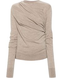 TOVE - Brown Eleornore Draped Sweater - Women's - Merino - Lyst