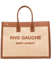 Saint Laurent - Neutral Rive Gauche Tote Bag - Lyst