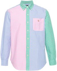 Polo Ralph Lauren - Pink, Green And Blue Checkered Logo Patch Shirt - Men's - Cotton - Lyst
