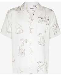 Soulland Orson Print Short Sleeve Shirt - White