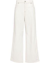 Blumarine - White Wide-leg Cotton Jeans - Lyst