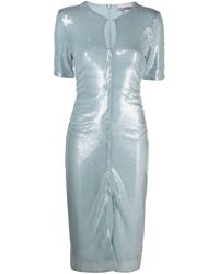Ganni - Sequinned Midi Dress - Lyst