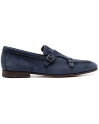 Santoni - Suede-leather Monk Shoes - Lyst