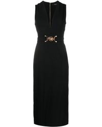 Versace - Black Viscose Blend Medusa BIGGIE Dress - Lyst