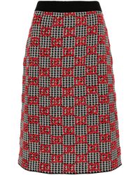 Gucci - GG-jacquard Tweed Midi Skirt - Lyst