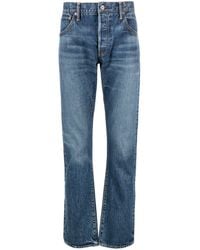Visvim - Logo-patch Cotton Straight-leg Jeans - Lyst