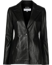 Reformation Veda Bowery Leather Jacket - Black