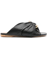 JW Anderson - Corner Leather Slides - Women's - Rubber/calf Hair/calf Leather - Lyst