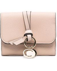 Chloé - Pink Alphabet Leather Tri-fold Wallet - Women's - Calf Leather - Lyst