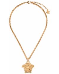 Versace - -tone La Medusa Crystal Necklace - Women's - Brass/crystal - Lyst