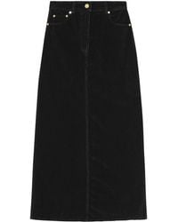 Ganni - Corduroy Midi Skirt - Women's - Spandex/elastane/organic Cotton - Lyst