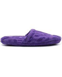 Versace - Allover Towel Slippers - Lyst