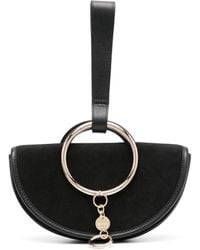 See By Chloé - Mara Leather And Suede Clutch Bag - Women's - Calf Leather/cotton - Lyst
