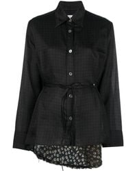 Our Legacy - Belted Floral-panel Shirt - Lyst