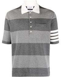 Thom Browne - 4-bar Stripe Knitted Polo Shirt - Lyst