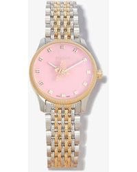 Gucci Gold And Silver Tone G-timeless Watch - Pink