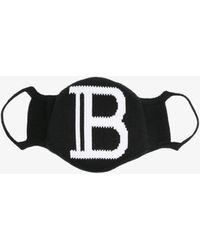 Balmain Black And White B Logo Face Mask